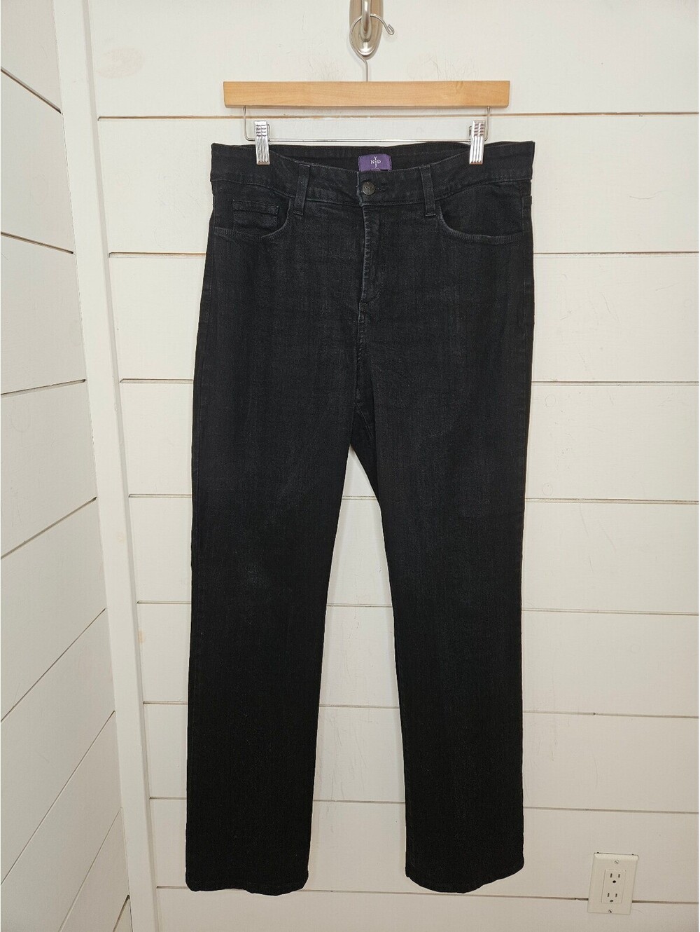 NYDJ Not Your Daughter's Jeans size 12 black straight leg denim jeans